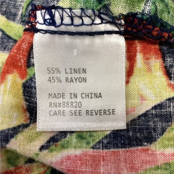 Panama Jack Women’s Button Front Linen Blend Hawaiian Shirt, Black, size S - Picture 6 of 7